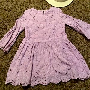 Lavender eyelet peplum  dress